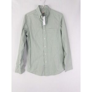 NWT J Crew Slim Shirt Mens XS Green Button Down Organic Cotton Casual Long Sleev